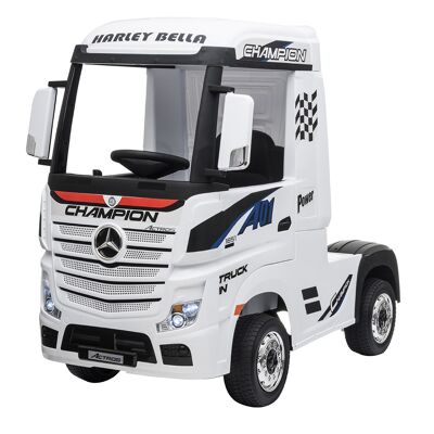 White Mercedes Actros Electric Truck for children