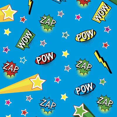 Pop Art Blue Gift Wrapping Paper and Tags