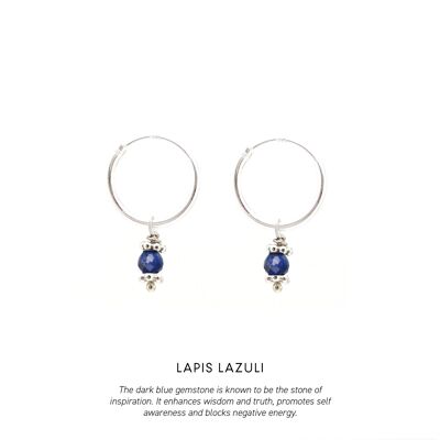 Triquetra Midi Hoops Silver<p><b> +6 colours </b></p> - Lapis Lazuli