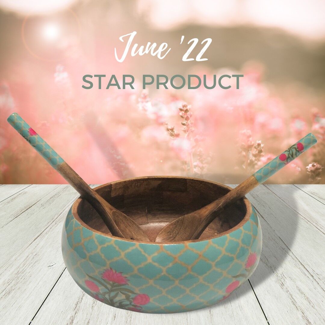 Handmade Finesse Serving Bowl Set with Spoons