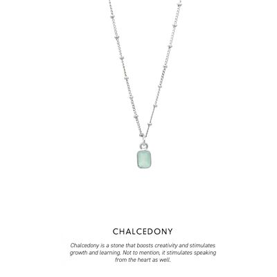 Baguette Necklace Silver <p><b> +5 colours </b></p> - Chalcedony