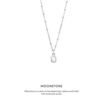 Baguette Necklace Silver <p><b> +5 colours </b></p> - Moonstone