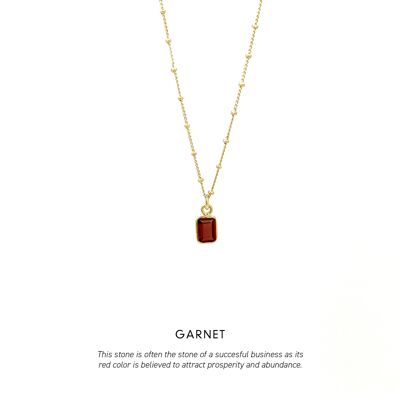 Baguette Necklace Gold <p><b> +7 colours </b></p> - Garnet