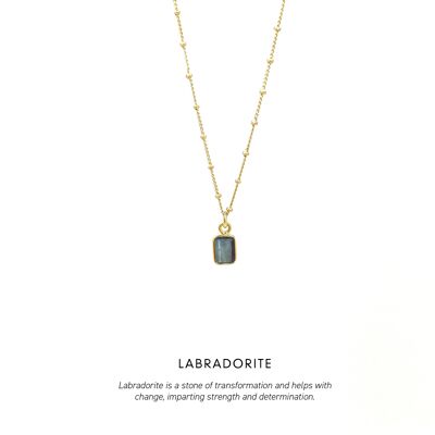 Baguette Necklace Gold <p><b> +7 colours </b></p> - Labradorite