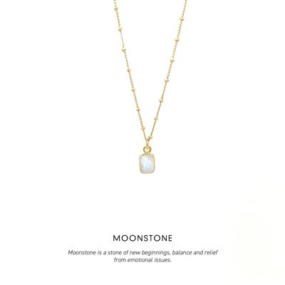 Baguette Necklace Gold <p><b> +7 colours </b></p> - Moonstone
