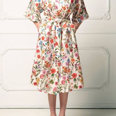 Emilia Linen Dress Poppy Garden