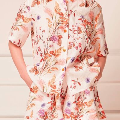 Olivia Shirt in Floral Linen, 1