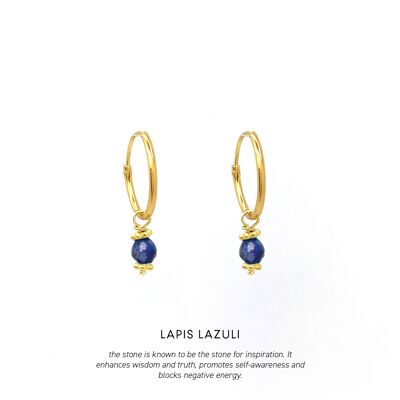 Triquetra Midi Hoops Gold <p><b> +6 colours </b></p> - Lapis Lazuli