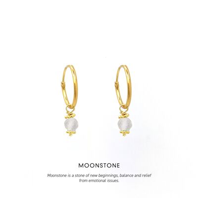Triquetra Midi Hoops Gold <p><b> +6 colours </b></p> - Moonstone