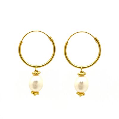 Pearl Hoop Gold