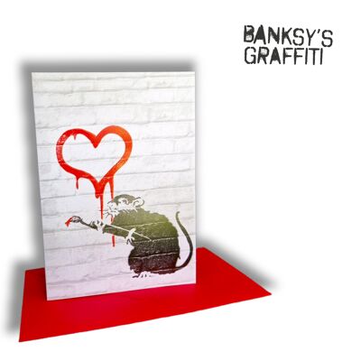 Banksy Biglietto Augurale - Rat d'amour
