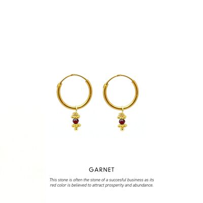 Triquetra Mini Hoops Gold <p><b> +6 colours </b></p> - Garnet