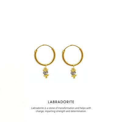 Triquetra Mini Hoops Gold <p><b> +6 colours </b></p> - Labradorite