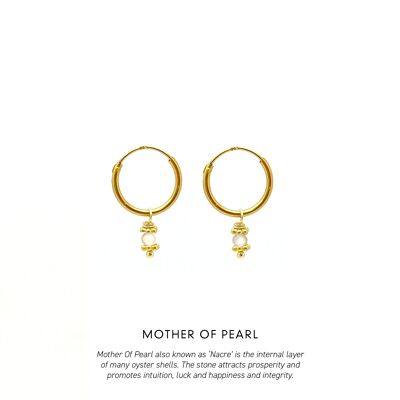 Triquetra Mini Hoops Gold <p><b> +6 colours </b></p> - Mother of Pearl
