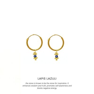 Triquetra Mini Hoops Gold <p><b> +6 colours </b></p> - Lapis Lazuli