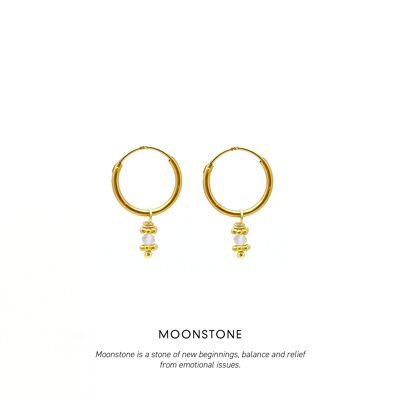 Triquetra Mini Hoops Gold <p><b> +6 colours </b></p> - Moonstone