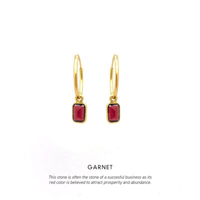 Baguette Hoops Gold <p><b> +7 colours </b></p> - Garnet