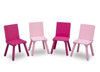 Ensemble table et 4 chaises - Blanc/Rose 4