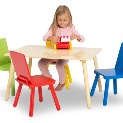 Table and 4 Chair Set - Natural/Primary