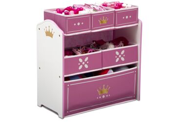 Organisateur de jouets à bacs multiples Princess Crown - Blanc/Rose 3