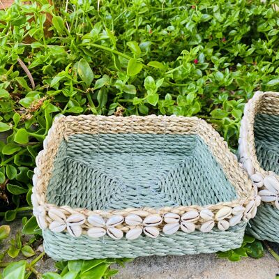 PANIER LOMBOK NATUREL/BLEU GRIS