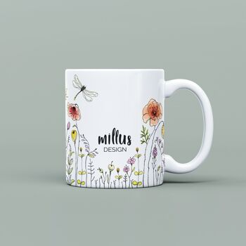 Mug "Fleurs des champs" blanc 1