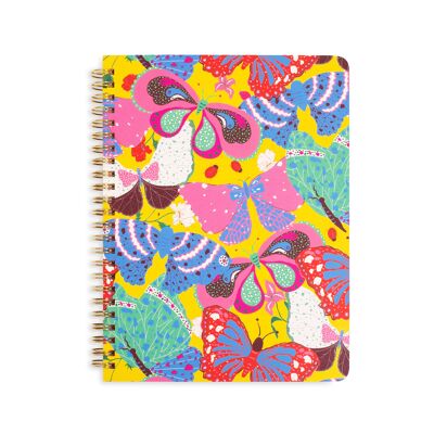 Rough Draft Mini Notebook, Berry Butterfly Yellow