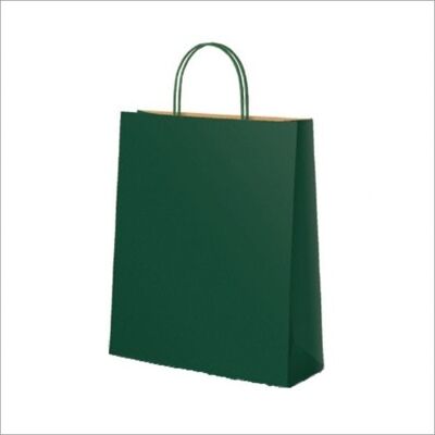 Paper bag - dark green medium - 100 pieces - 31x25x11cm