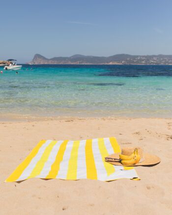 Grande Serviette de Plage Séchage Rapide Ultralégère Rayures Larges - SIDNEY 10