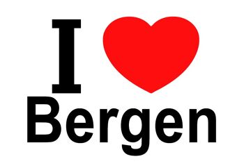 Aimant de réfrigérateur J'aime Bergen 1