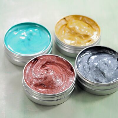 Metallic Printing Inks 4 pots 30ml, for block relief printing, brand ESSDEE, UK made, water based & mixable