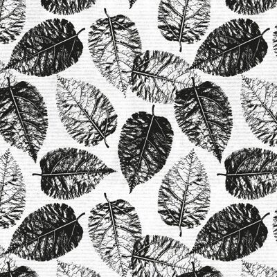 Gift wrapping paper – Leaves – black and white – 60cm