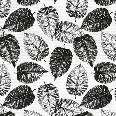 Carta regalo – Foglie – bianco e nero – 60 cm