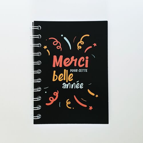 Carnet  de note "Merci pour cette belle année"