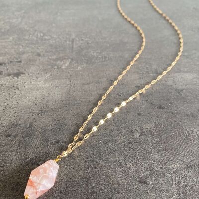 Necklace N°2 - Freyja - Strawberry Quartz