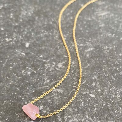 Collar N°1 - Freyja - Cuarzo rosa