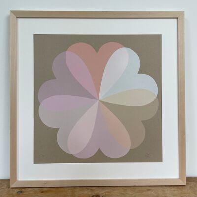 Large Hearts & Flowers | Pale Pinks on Recycled Paper