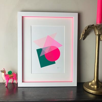 A4 Abstract | Green & Pink / E