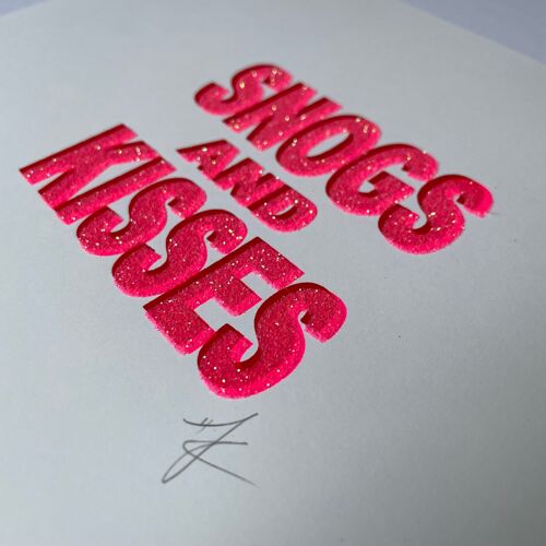SNOGS & KISSES | Pink - Screen Print + Glitter