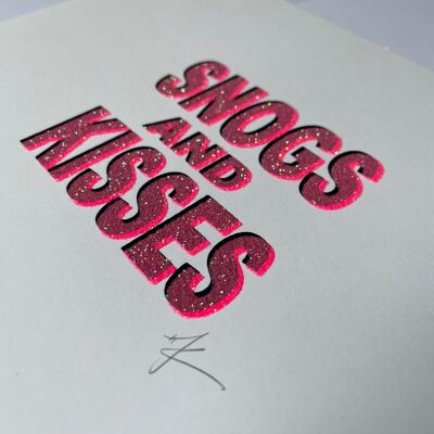 SNOGS ET BAISERS | Marine - Sérigraphie + Paillettes