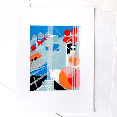 Meva Harbour Abstract Screen Print