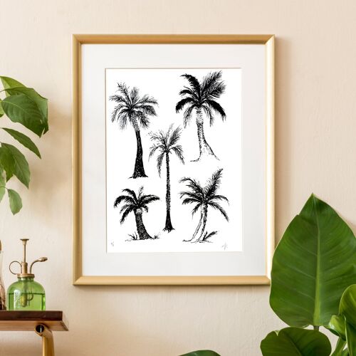 Black Inky Palms | A3