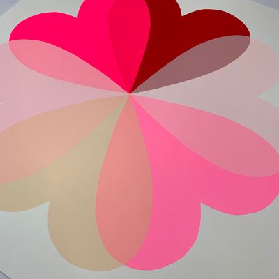 Große Herzen & Blumen | Rot + Neonpink