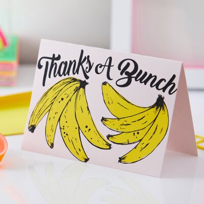 Un montón de gracias | tarjeta de plátano | Rosado