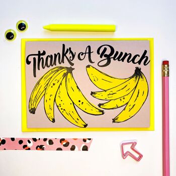 Merci un groupe | Carte Banane | Rose 2