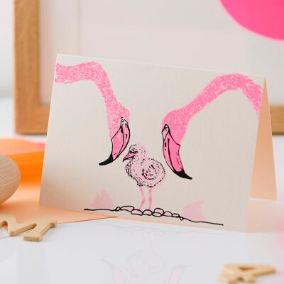 Flamingo-Karte | Pfirsich