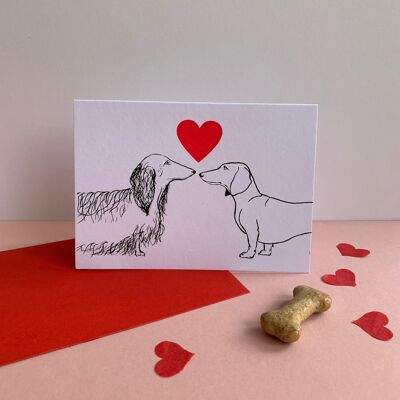 Love is in the Air | Double Dachshund | White