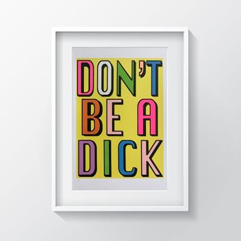 A2 & A3 | Ne soyez pas un Dick | Sérigraphie - IMPRIMER SEULEMENT A2 3
