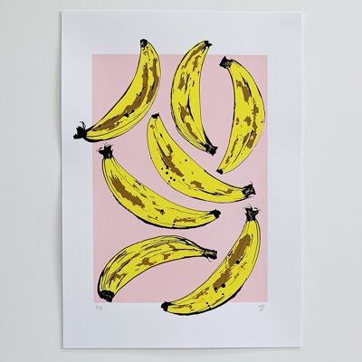 Sérigraphie banane | Rose