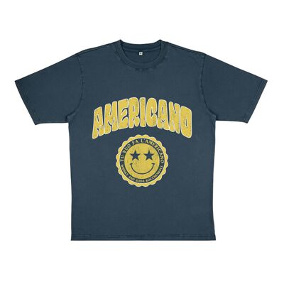 T-shirt oversize indaco con smiley L